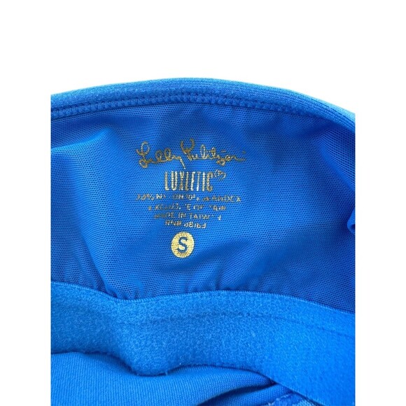Lilly Pulitzer Luxletic Tank Top Womens S Bright Blue Crisscross Back Bra - Picture 3 of 4